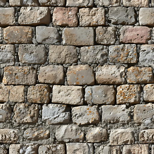 Weathered Stone Wall Texture with Lichen and Rough Surface seamless Stone PBR texture