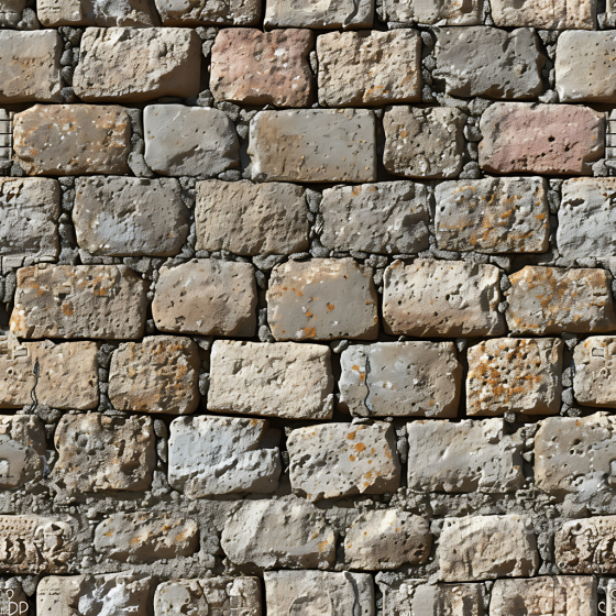 Weathered Stone Wall Texture with Lichen and Rough Surface Stone texture preview