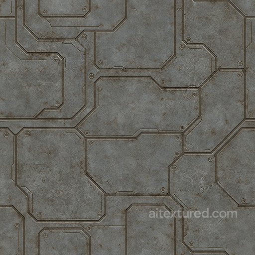 Weathered Futuristic Panel Seamless Texture seamless Sci-fi PBR texture