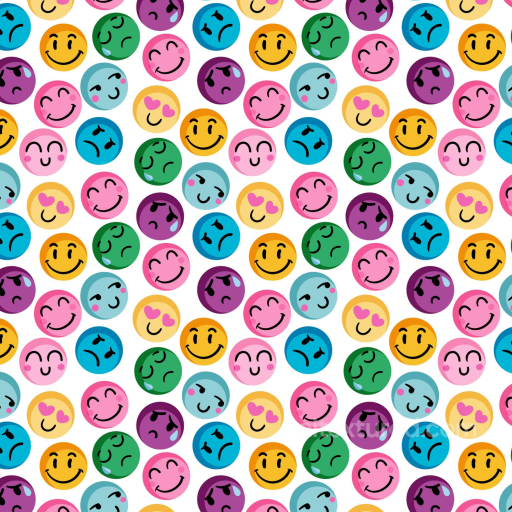 With Colorful Happy Face Emoji Pattern seamless Happy Face pattern PBR texture