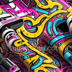seamless Seamless 3D PBR Texture of Vibrant Colorful Graffiti with Bold Shapes texture 8k free download PBR
