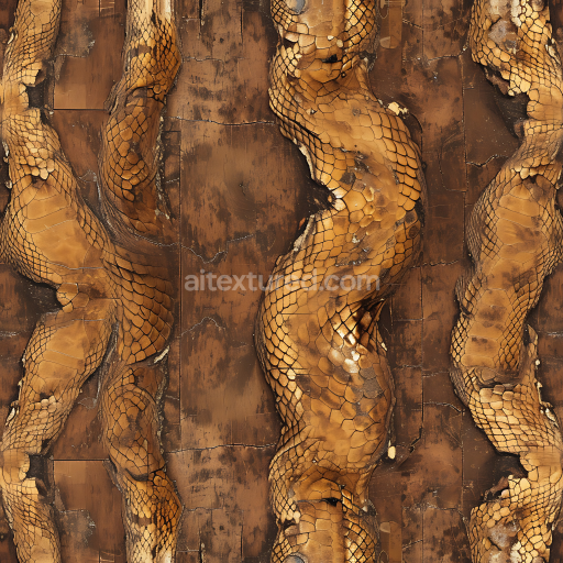Seamless 3D Varnished Wood Planks PBR Texture with Cracks and Organic Patterns