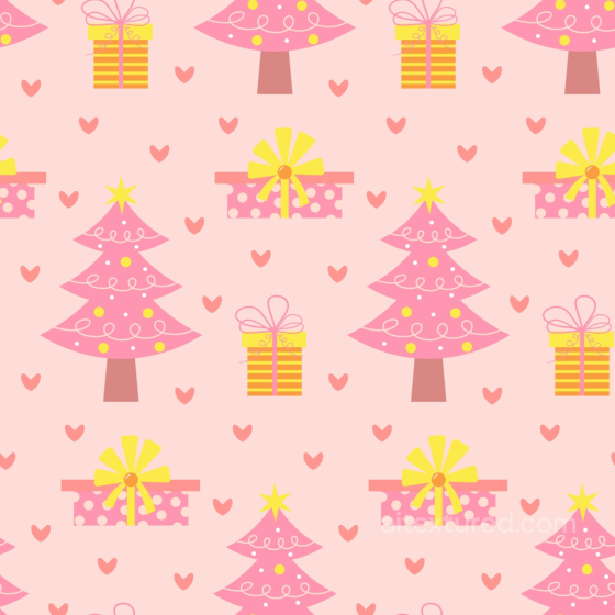 Christmas Pink Pattern Texture with Stylized Trees & Gifts Christmas Pink texture preview
