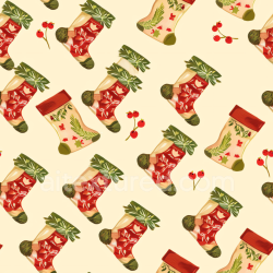seamless Seamless 3D PBR Texture of Festive Christmas Stockings in Red and Green texture 8k free download PBR