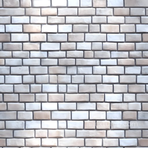Cracked White-Beige Brick Wall Texture With Subtle Chips seamless Brick PBR texture