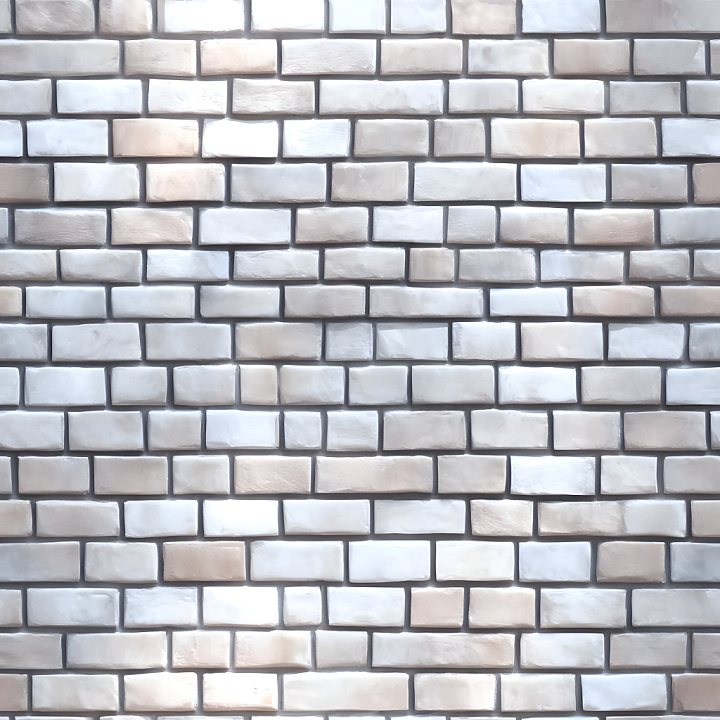 Cracked White-Beige Brick Wall With Subtle Chips seamless PBR texture preview