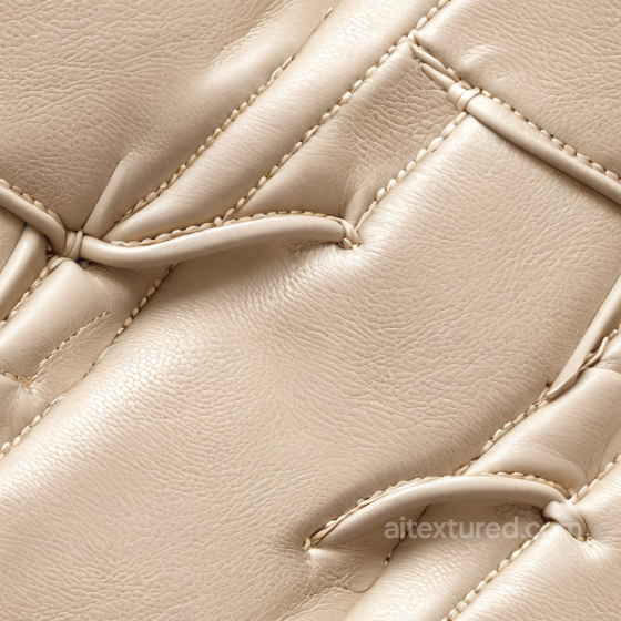 Beige Quilted Leather Texture with Fine Grain and Distinctive Stitched Seams Leather texture preview