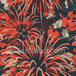 seamless Seamless 3D Stylized Wildfire Camouflage PBR Texture with Fiery Red and Charcoal Black texture 8k free download PBR