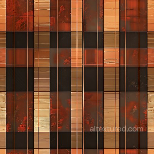 Seamless 3D Plaid Metal PBR Texture with Rusty Matte Panels and Grunge texture preview