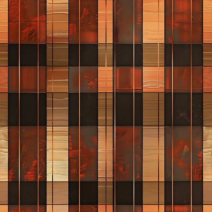 Plaid Metal with Rusty Matte Panels and Grunge seamless PBR texture preview