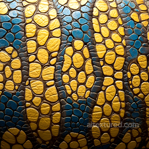 Stylized Reptilian Skin PBR Texture with Distinctive Scales seamless Skin PBR texture