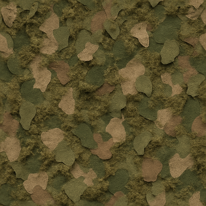 Ghillie Camo Fabric With Mossy And Leafy Organic Shapes seamless PBR texture preview