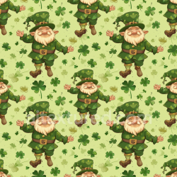 seamless Seamless 3D PBR Texture Featuring Playful Leprechaun and Shamrocks Pattern texture 8k free download PBR