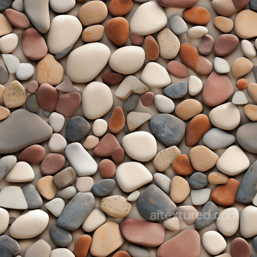 Smooth Pebble Stone Ground PBR Texture with Soft Earth Tones seamless Stone PBR texture