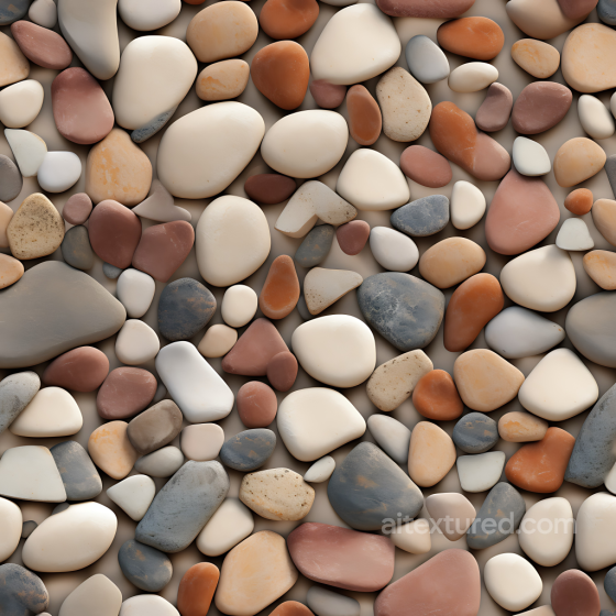 Smooth Pebble Stone Ground PBR Texture with Soft Earth Tones Stone texture preview