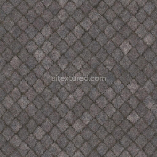 Gray Floor Tiles Consisting of Combined Rectangles and Circles | Free PBR