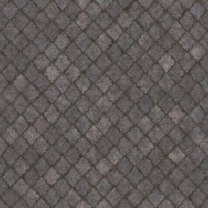 Gray Floor Tiles Consisting of Combined Rectangles and Circles seamless PBR texture preview
