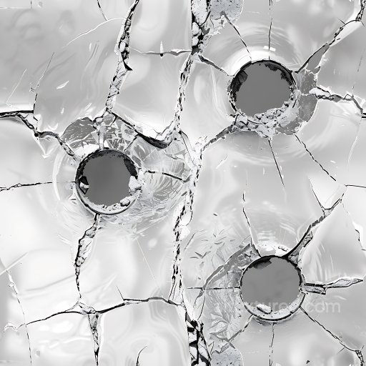 cracked and shattered glass PBR texture with distinct holes and fractures seamless Cracked & Holes PBR texture