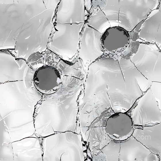 cracked and shattered glass PBR texture with distinct holes and fractures Cracked & Holes texture preview