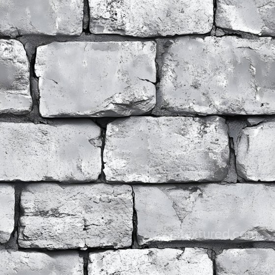 Cracked White Brick Wall PBR Texture with Weathered Surface Brick texture preview