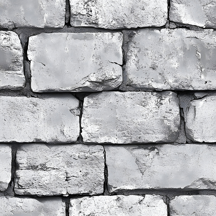 Cracked White Brick Wall with Weathered Surface seamless PBR texture preview