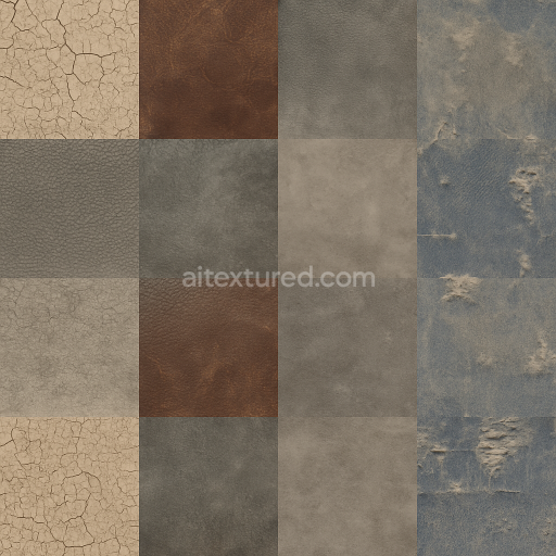 Seamless 3d texture pbr 8k cracked paint on worn leather surface realistic finish