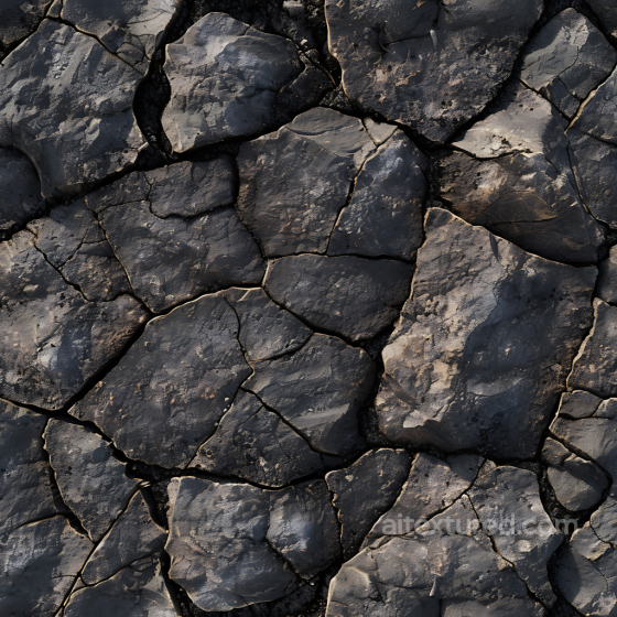 Dark Cracked Rock Ground PBR Texture with Natural Stone Plates Stone texture preview