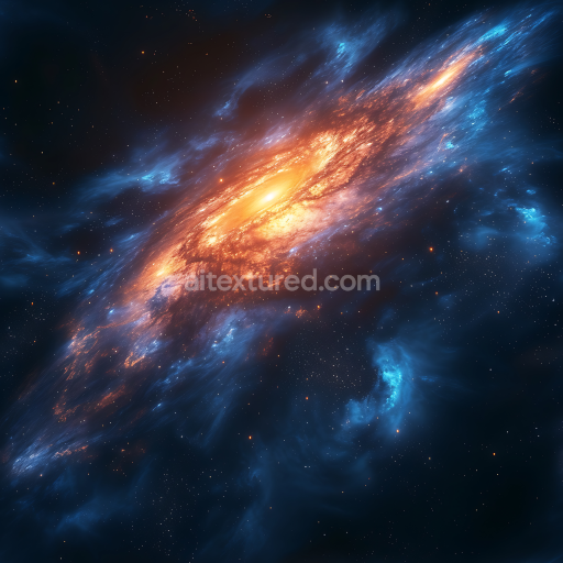 Seamless 3D Space PBR Texture Featuring Glowing Galaxy Clouds and Nebula
