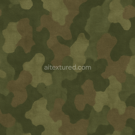 Seamless 3d texture pbr 8k woodland camouflage fabric with organic shapes