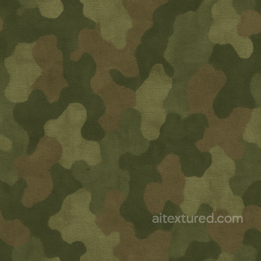Woodland Camouflage Fabric With Organic Shapes seamless Camouflage PBR texture