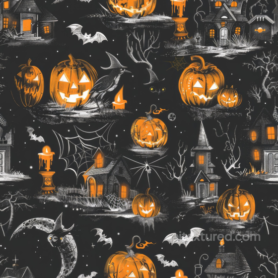 Featuring Vintage Halloween Pumpkins & Haunted Houses Vintage Halloween texture preview