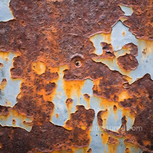 Rusted Metal Texture Featuring Peeling Paint and Corrosion seamless Rust PBR texture