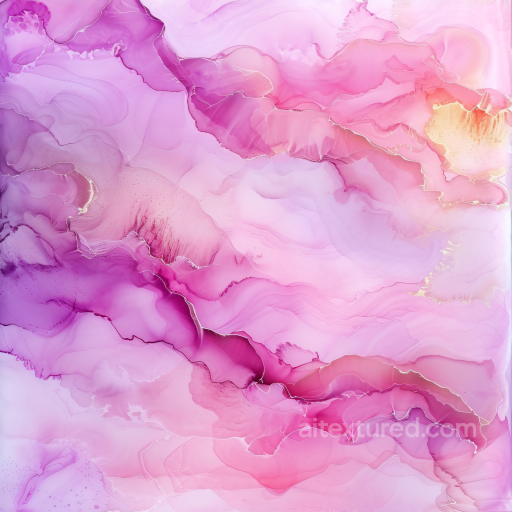 Alcohol Ink PBR Texture with Pink and Purple Fluid Waves and Soft Marbling seamless Alcohol ink PBR texture