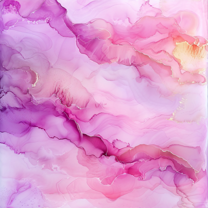 Alcohol Ink with Pink and Purple Fluid Waves and Soft Marbling seamless PBR texture preview