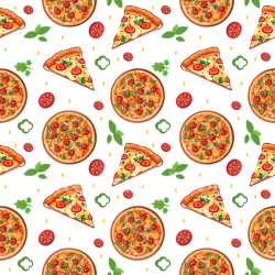 Pattern Bundle - Seamless 3D Pattern PBR Texture Featuring Colorful Pizza Slices & Toppings texture preview