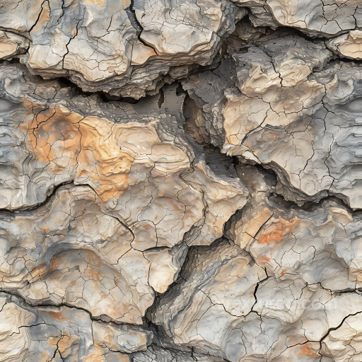 Of Eroded Cliff Rock With Natural Cracks And Warm Tones seamless Stone PBR texture