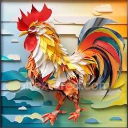 seamless Seamless 3D PBR Texture of Colorful Paper-Origami Chicken Feathers texture 8k free download PBR