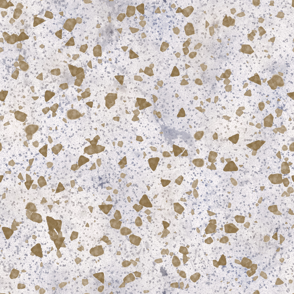 Seamless terrazzo PBR texture with stone pattern