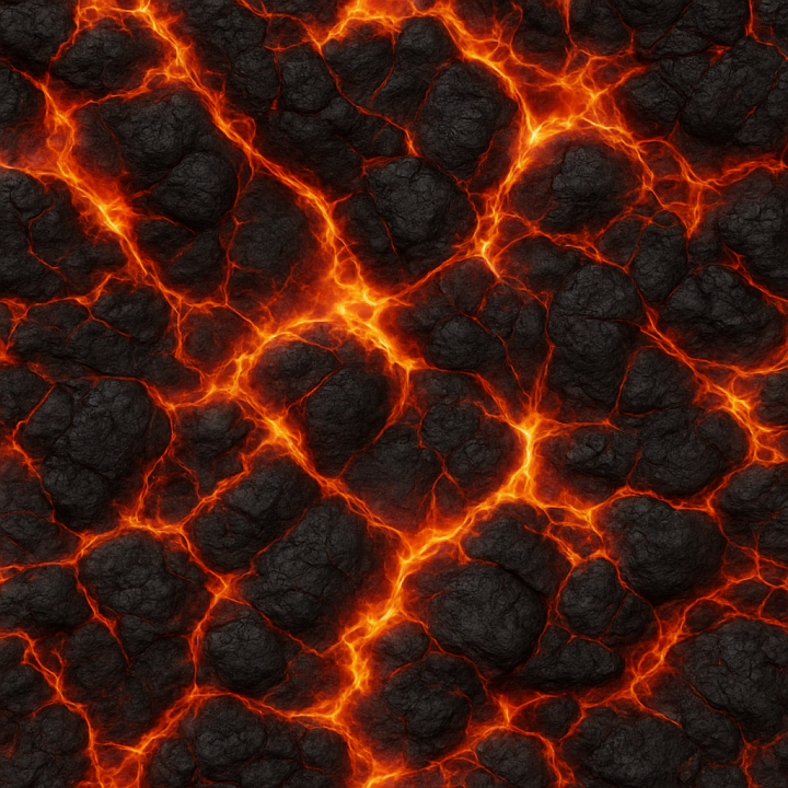 Photorealistic Magma seamless PBR texture preview