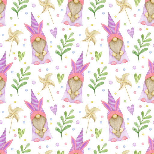 Easter Gnome Digital Paper Texture with Pastel Motifs seamless All Easter Digital paper PBR texture