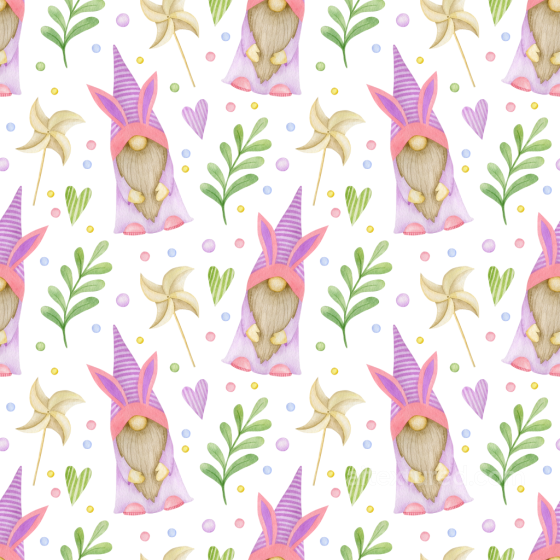 Easter Gnome Digital Paper Texture with Pastel Motifs All Easter Digital paper texture preview