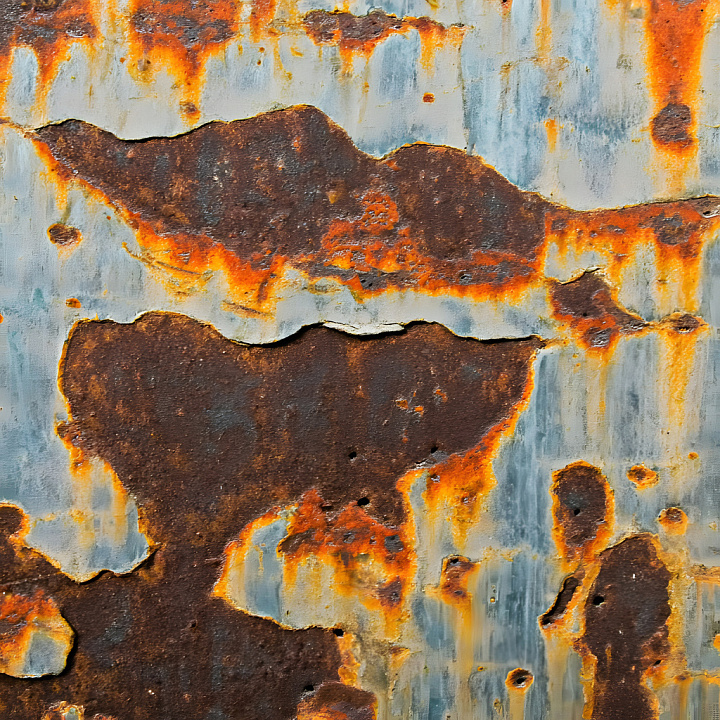 Rusted Metal Featuring Jagged Cracks and Corroded Holes seamless PBR texture preview