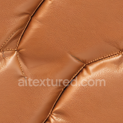 seamless Seamless 3D PBR Burnt Orange Leather Texture with Detailed Grain and Stitched Seams texture 8k free download PBR