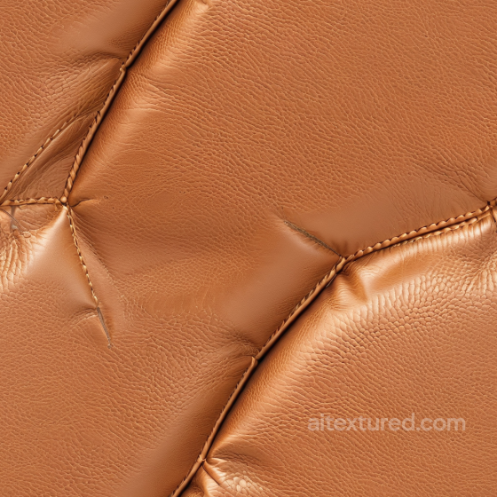 Burnt Orange Leather Texture with Detailed Grain and Stitched Seams Leather texture preview