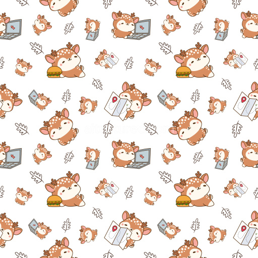 Pattern Bundle - Seamless 3D Pattern PBR Texture with Cute Cartoon Deer Motifs and Playful Objects texture preview