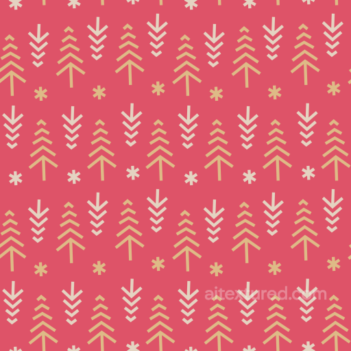 Christmas Digital Paper Texture With Red Background And Beige Geometric Trees seamless All Christmas Digital paper PBR texture