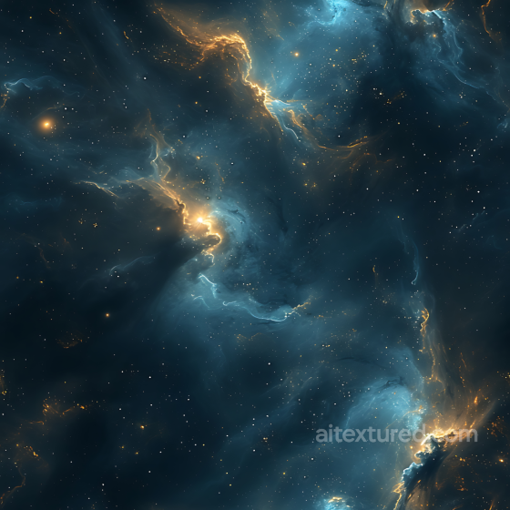 Space Texture Featuring Glowing Blue and Gold Nebula Clouds Star, space, planets texture preview