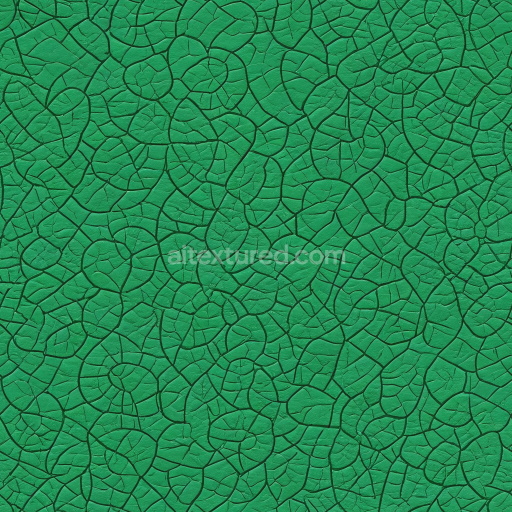 Seamless 3D cracked green leather PBR texture with rugged surface detail