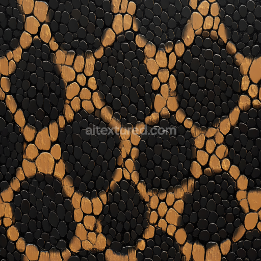 Seamless 3D PBR Skin Texture Featuring Reptilian Embossed Pattern with Organic Scales