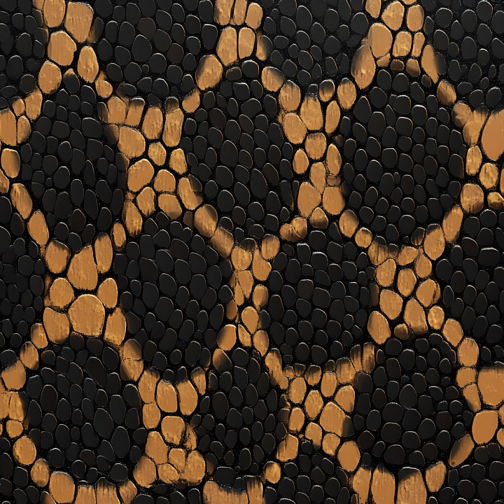 Skin Featuring Reptilian Embossed Pattern with Organic Scales seamless PBR texture preview